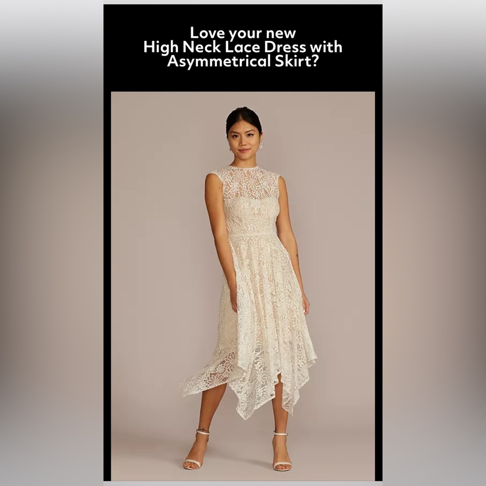 David’s Bridal NWT Tea Length Wedding Dress size 18